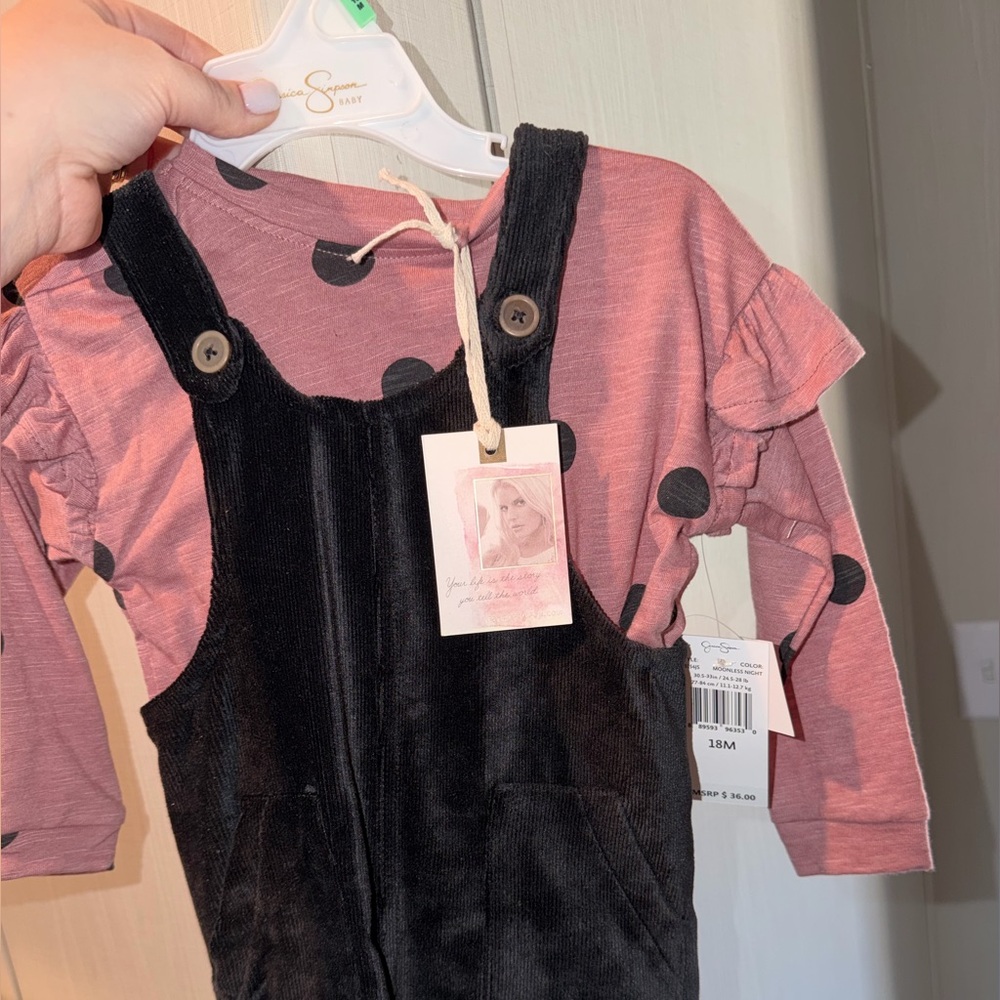 Jessica Simpson Pink and Black Polka Dot Dress